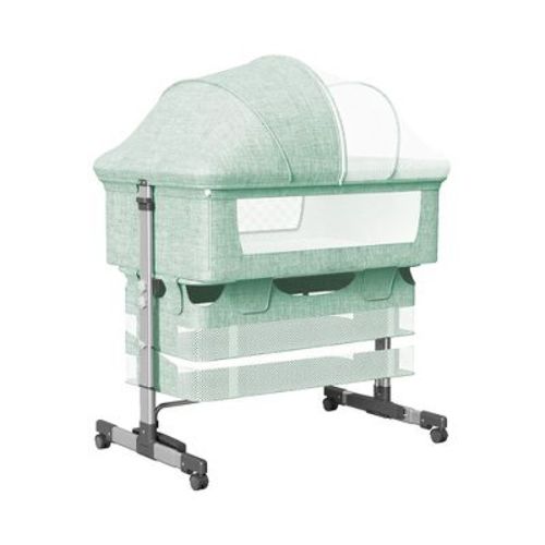 Lirago 3-in-1 Bassinets & Bedside Sleepers Convertible Baby Crib Adjustable Height Lockable Wheels Mosquito Net Storage