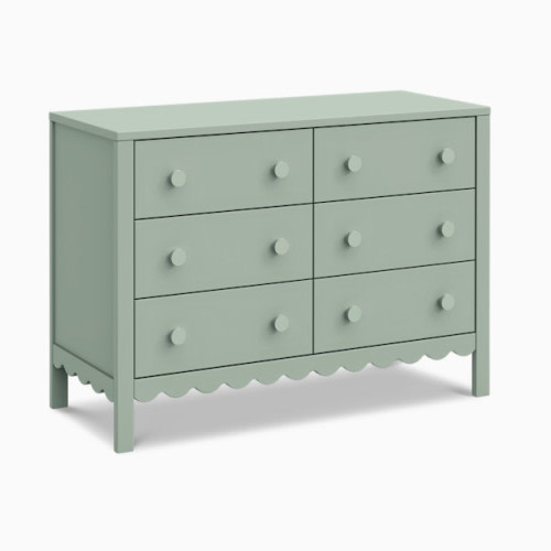 Sammy Scallop 6-Drawer Dresser - Light Sage