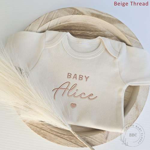 Embroidered Baby Name Onesie® Girl Boy Pregnancy Announcement Onesies® Brand Baby Coming Soon Onesies® Custom Name Embroidered Name Z188