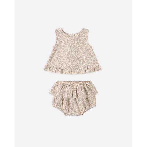 Ruffled Tulip Top + Bloomer Set Dahlia