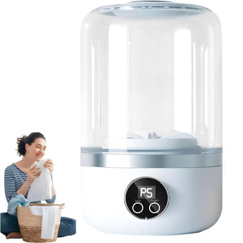 Lggsban Mini Underwear Washer, Portable Rechargeable Washing Machine for Baby Clothes Socks Underwears, Cordless Laundry Machine for Apartment Dorm Camping Travel,1PC,Clear,Plastic,14.3×21.1cm,Washer