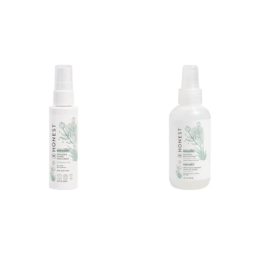 The Honest Company Diaper Rash Cream Spray + Soothing Baby Bottom Wash Bundle | Hypoallergenic, Naturally Derived, Non-Irritating, Cruelty Free | 2 fl oz, 5 fl oz