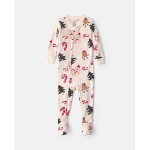 Baby 1-Piece Christmas Icon 2-Way Zip 100% Cotton Snug Fit Footed Pajama - Cream | Carter's