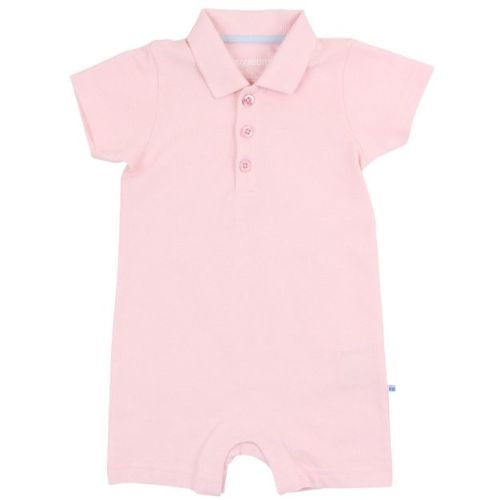 RuggedButts Baby Boys Pique Polo Romper - Pink, 0-3m