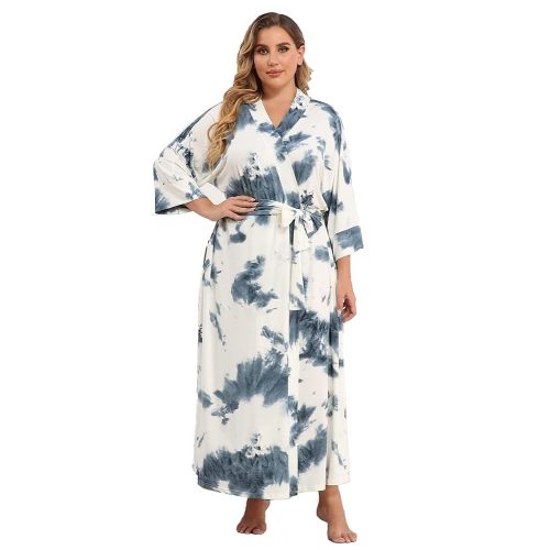 Super Shopping-zone Women's Plus Size Long Robes Kimonos Plus Size Maternity Robes Delivery Robes Sleepwear 4X