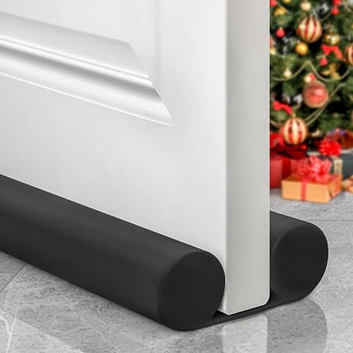 Under Door Draft Stopper - Door Sweep Gap Filler Seal 36 Inch Black