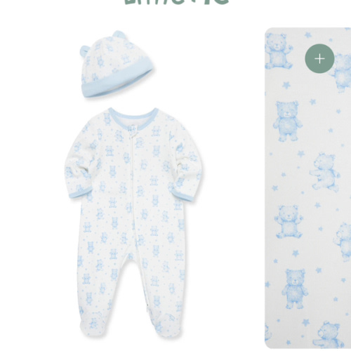 Happy Bear 2-Way-Zip Footie & Hat