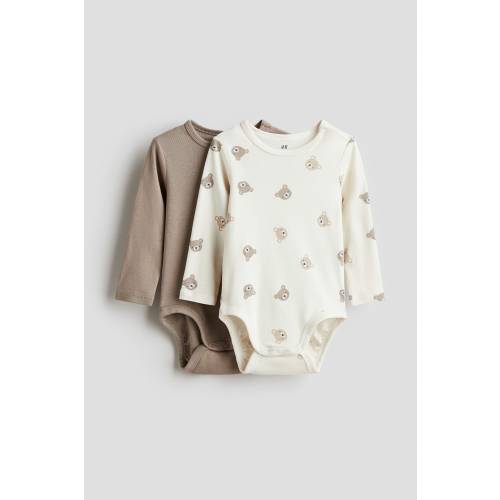 2-PACK LONG-SLEEVED BODYSUITS, 2-4M | H&M
