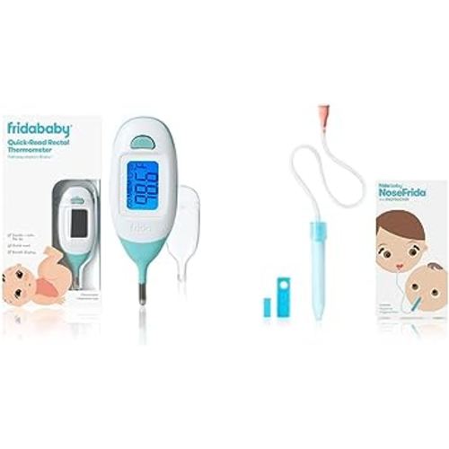 Frida Baby Quick-Read Digital Rectal Thermometer & Baby Nasal Aspirator NoseFrida The Snotsucker by Frida Baby (Color - Clear)(Packaging May Vary)
