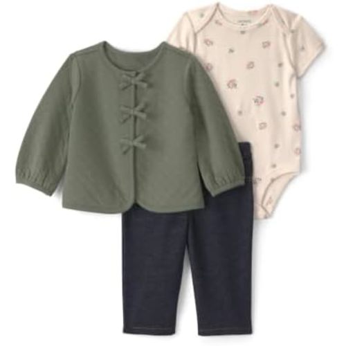 Carter's Baby Girls' 3-piece Bodysuit Pant Sets