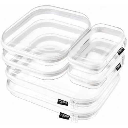 YQBRAO Clear Hard Shell Zipper Cases, Diaper Bag Organizer, 2L 2M 2S