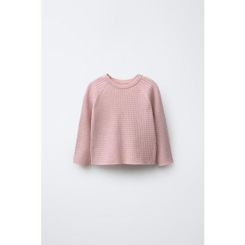 CABLE KNIT SWEATER - Light pink | ZARA United States