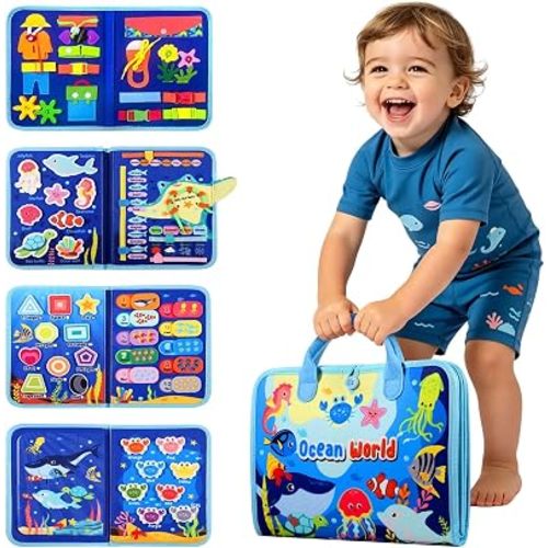 Busy Board Montessori Toys for 2 Year Old Boy Girl Birthday Gift Busy Book