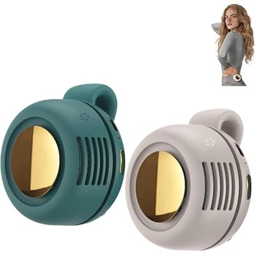 2PCS 360° Rotatable Portable Mini Clip-On Fan, Small Whirlwind Bladeless Fan Clip On, 2026 Upgrade Adjustable 3-Speed Suspended Whirlwind Cooler Fans, For Outdoor & Travel & Office