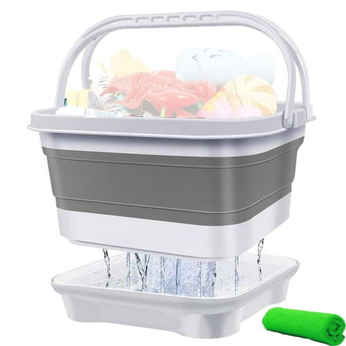 Byseng Folding Bath Toy Storage Organizer, Bathtub Toy Holder with Removable Base, Quick Drying, Gray