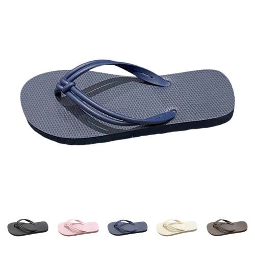 GPOECD Flip Flops for Women Ladies Summer Flat Sandals Casual on Beach Footwear Colorful Summer Summer Slippers for Women Z02_Dark Blue,8.5