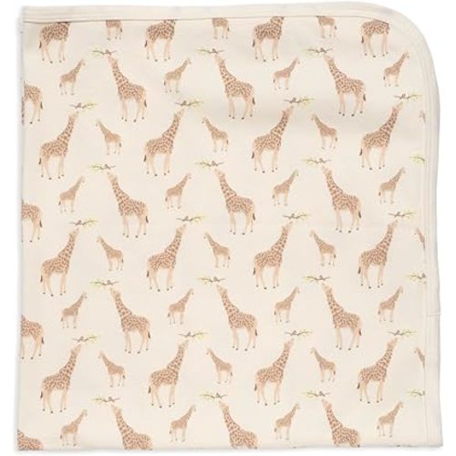 Magnetic Me Organic Cotton Soothing Swaddle Blanket | Super Soft Organic Cotton Fabric | Cream Jolie Giraffe | One Size