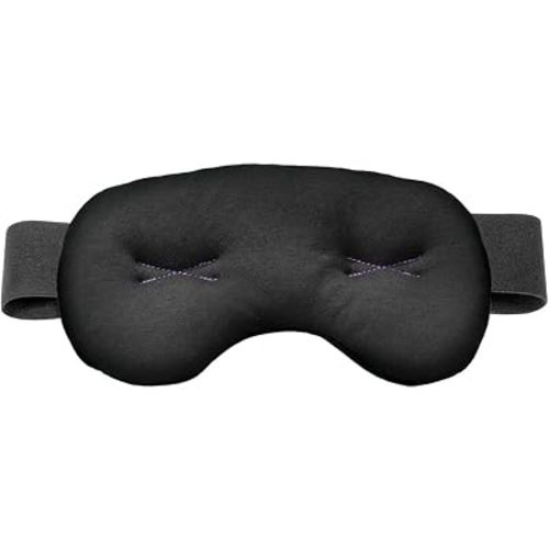Brownmed Eye Pillow - Compression Eye Mask for Headache Support - Soothes Strain - Eases Sinus Pressure - Cooling - Universal Fit - Breathable Cotton - Washable & Reusable - Black