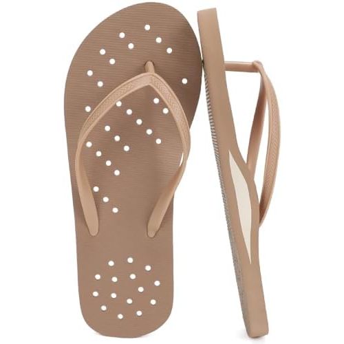 STQ Shower Shoes Women | Non-Slip Beach Flip Flops with Arch Support