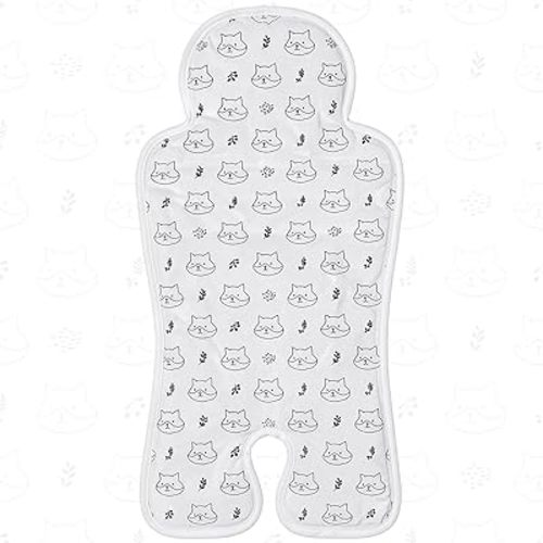 Pinkunn Gel Car Seat Baby Cooling Pad for Summer Breathable Stroller Cooler Pad Multifunctional Carseat Cooling Mat for Baby Child Dining Chair Safety Seat Stroller(White,Fox)