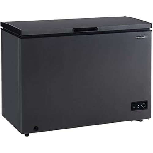 Frigidaire Chest Deep Freezer, 10 Cu. Ft. Capacity, Granita Rugged Design-Adjustable Thermostat-Removable Vinyl Coated Wire Basket-Easy Defrost Drain