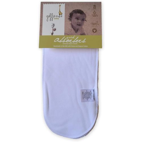 Geffen Baby Quick Absorbers Cloth Diaper Inserts & Liners, 60% Hemp 40% Organic Cotton, Reusable Baby Diaper Insert, Soft Absorbent Cloth Diaper Accessories, Universal Fit, 6 Pack