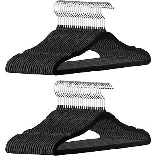 GoodtoU Velvet Kids Clothes Hangers 50 Pack 14.3 Inch Black