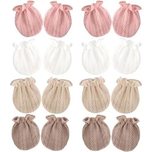 BQUBO Newborn Infant Toddler Mittens No Scratch Cotton Elastic Wrist Gloves Hypoallergenic for 0-6 Months Baby Boys Girls