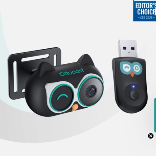 Ottocast Cabin Care Wireless CarPlay Adapter with Rear Seat Monitor