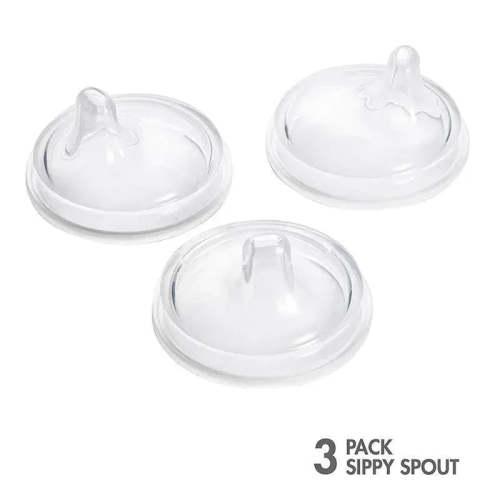 Boon 3-Piece Nursh Transitional Sippy Lid, Clear
