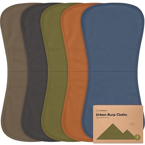 Organic Burp Cloths Baby Boy & Girl - 5-Pack Super Absorbent Cotton Burping Cloths for Babies, Soft & Plush Newborn Spit Up Rags, Infant Towels for Milk Spit Up, Unisex, Large 21" x 10" (Roarsome)