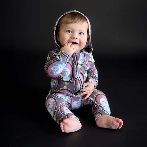 Disney Hitchhiking Ghosts French Terry Zippered Hooded Romper