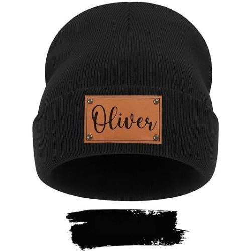 Custom Toddler Baby Beanies with Name, Personalized Baby Newborn Beanie for Toddler Hat Baby Girl Boys Kids Hat