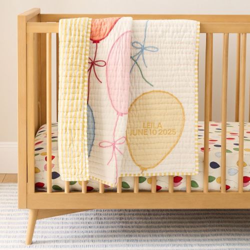 Pink Chicken Balloons Baby Quilt