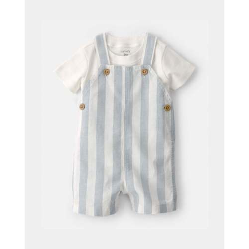 Baby Boy 2-Piece Stripe Romper Set - Blue/Ivory | Carter's