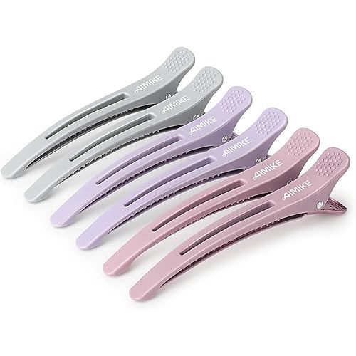 AIMIKE Hair Sectioning Clips with Silicone Band - 6pcs