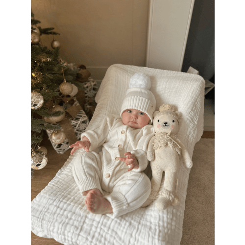 Wide Rib Knit Jumpsuit - White