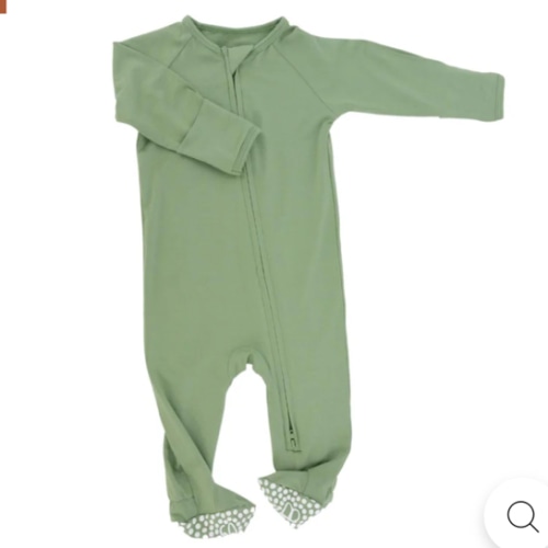 Zipper Footie - Shale Green – Manymoons
