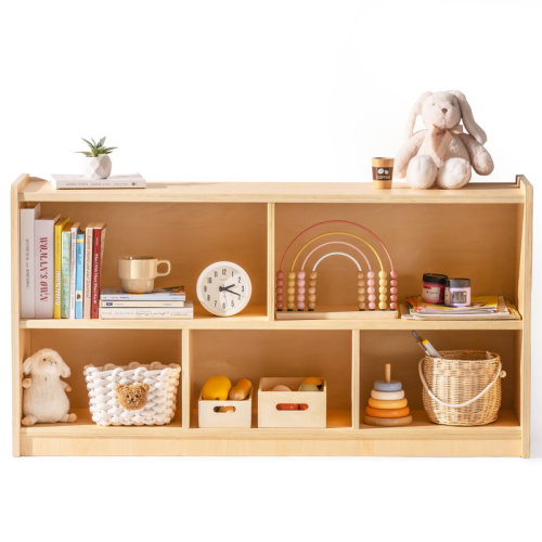 Latitude Run® Shelf 5-Section Montessori Shelf for Kids Toy Storage & Reviews | Wayfair