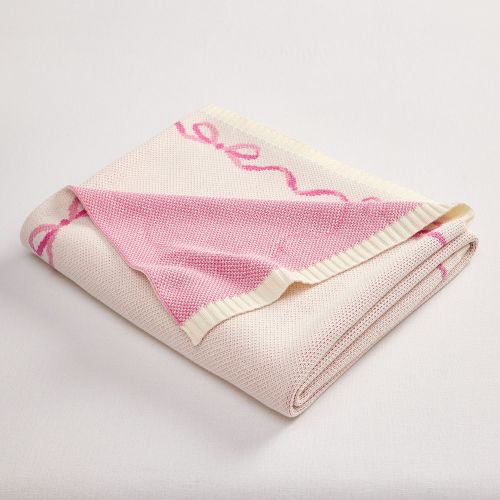 LoveShackFancy Bows Border Knit Throw