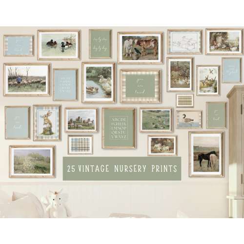 Baby Boy Wall Art Vintage Blue Nursery Prints Boy Room Green Vintage Nursery Decor Printable Boy Room Gallery Wall Art DIGITAL DOWNLOAD