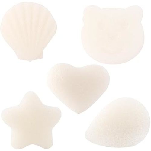 5 Pcs Baby Sponge for Bathing, Bath Sponges for Shower, Natural Kids Bath Sponges for Infants, Cute Shapes Natural and Safe Plant-Based Konjac Baby Bath Accessories