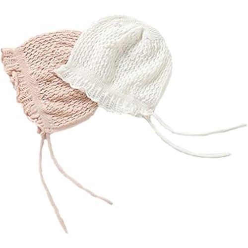 Vivobiniya Toddler Girl Lovely Flounce Knit Hats Baby Bonnets Newborn Baby Hats 0-8y