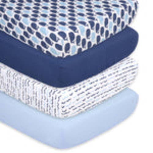 Nautical 4-Pack Fitted Crib Sheet Set