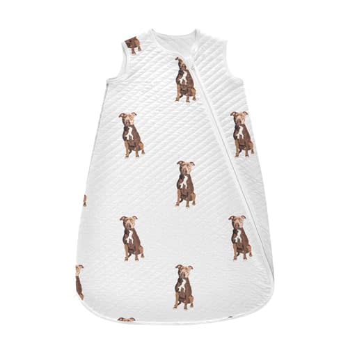 vvfelixl Baby Sleep Sack for 6-12 Months Pit Bull Terrier Sitting Dog Baby Wearable Blanket Zipper Swaddle Transition Sleeping Bag for Infant Baby Sleep Suit for Newborn Toddler
