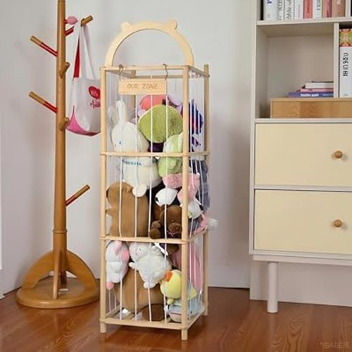 Stuffed Animal Storage Stuffed Animal Zoo Wooden Large Stuffed Animal Holder Organizer Toy Storage Organizers for Playroom Bedroom Nursery