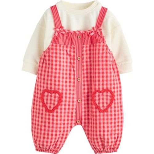 Seersucker Overall & Bodysuit Set, 0-3M