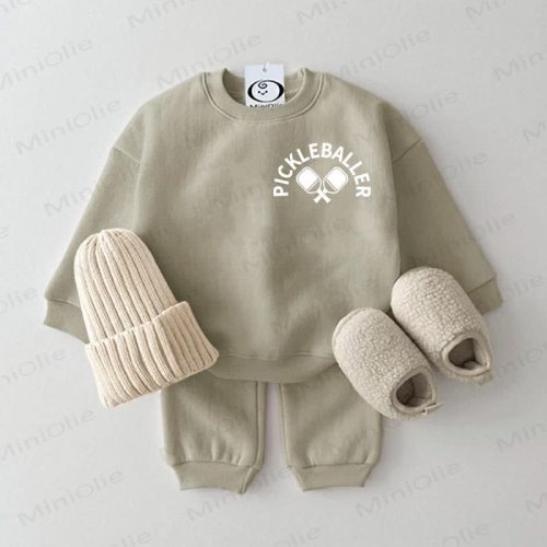PICKLEBALLER Baby Sweatshirt 2-piece Grey Green Set