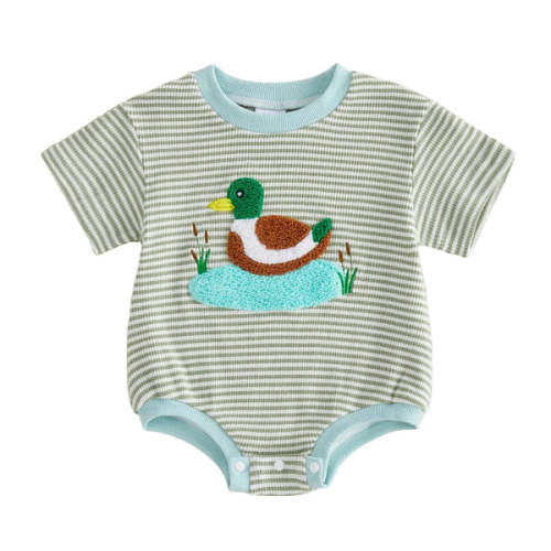 DUCK Striped Onesie - Hazel & Bo