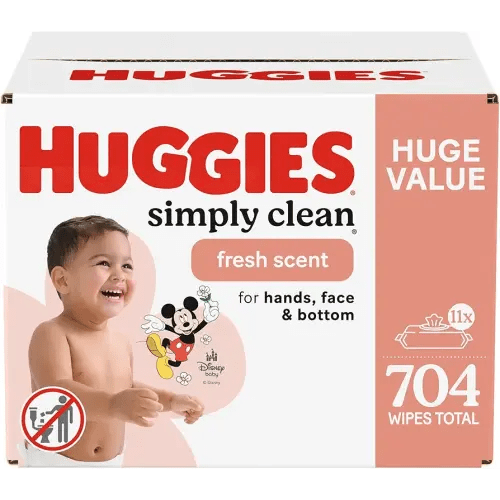 Huggies Simply Clean Fresh Scent Baby Wipes, 11 Flip-Top Packs (704 Wipes Total), Packaging May Vary